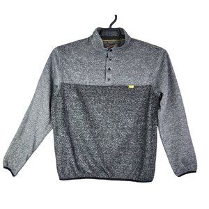 Mens Hawke & Co Gray Pullover 1/4 Button Sweatshirt Long Sleeve Polyester Size M